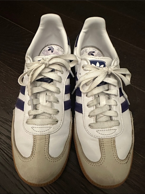 adidas Shoes - adidas Samba White and Navy Leather Sneaker